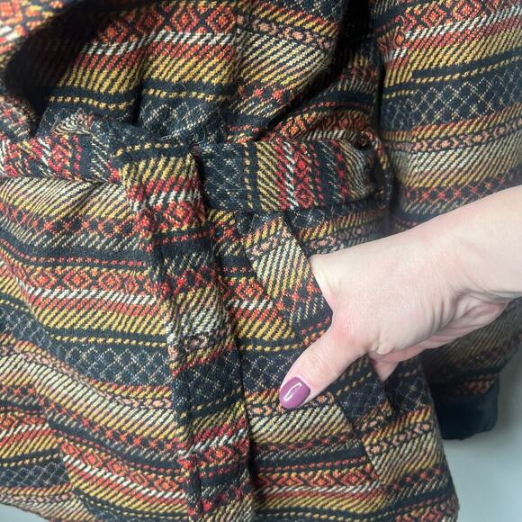 Jack by BB Dakota Women's Wrap Jacket Coat Sz S Boho Aztec Southwestern Wool - Picture 3 of 9